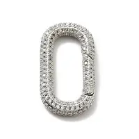 Brass Micro Pave Clear Cubic Zirconia Spring Gate Rings