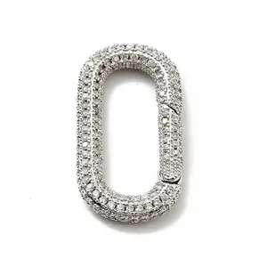 Brass Micro Pave Clear Cubic Zirconia Spring Gate Rings