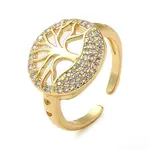 Brass Micro Pave Cubic Zirconia Open Cuff Ring