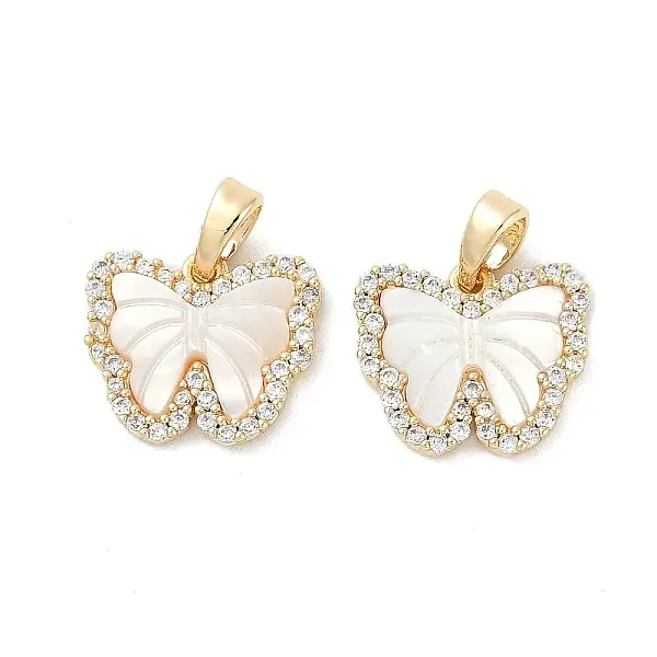 Natural White Shell Butterfly Charms