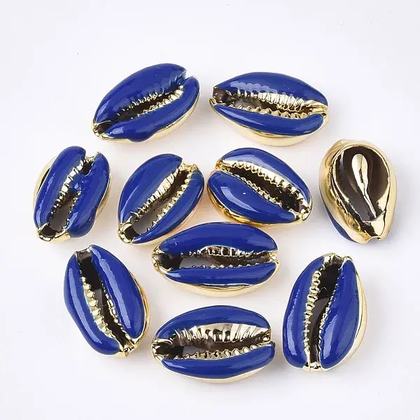 Electroplated Cowrie Shell Beads
