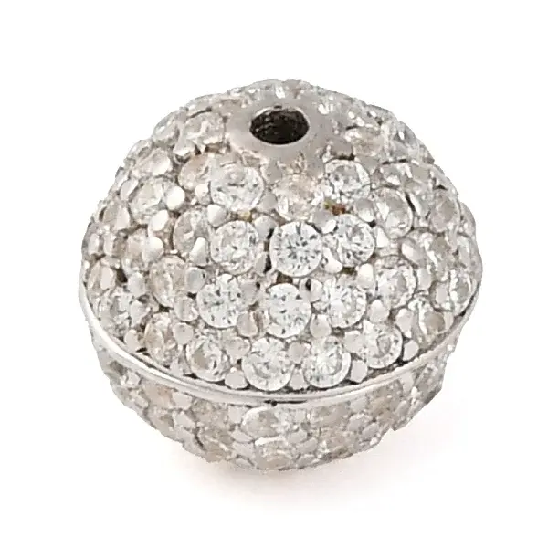 925 Sterling Silver Micro Pave Clear Cubic Zirconia Screw Clasps