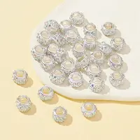 30Pcs Polymer Clay Rhinestone European Beads