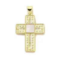Brass Micro Pave Cubic Zirconia Pendants
