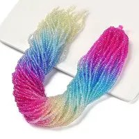 Transparent Painted Glass Beads Strands