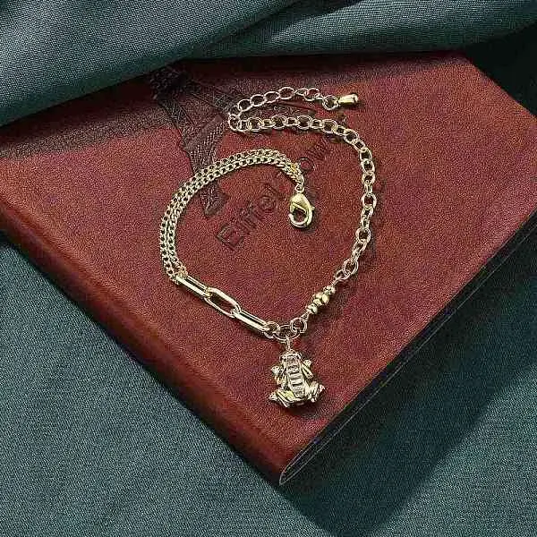 Brass Micro Pave Clear Cubic Zirconia Charm Bracelets