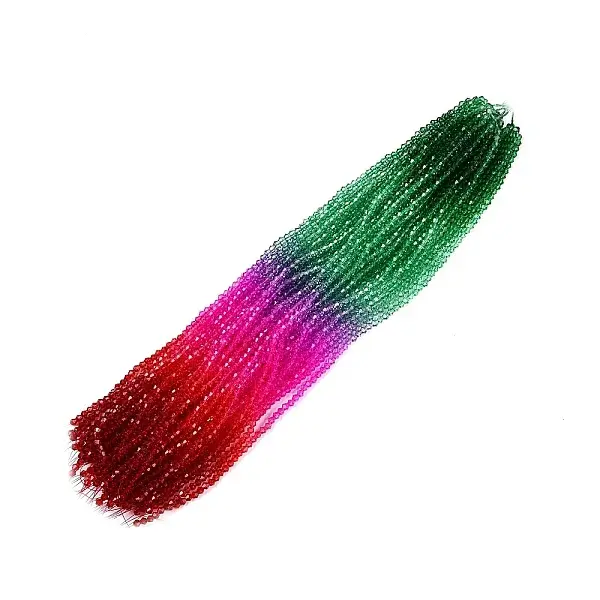 Gradient Color Baking Paint Glass Bead Strands