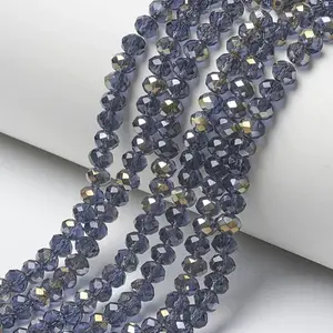 Electroplate Transparent Glass Beads Strands
