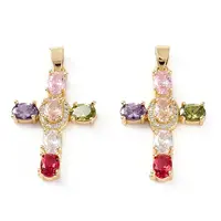 Brass Micro Pave Cubic Zirconia Pendants