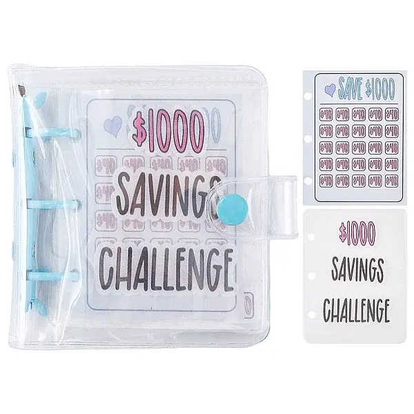 3-Ring 4 Inch PVC Mini Binder Savings Challenge