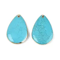 Dyed Synthetic Turquoise Teardrop Big Pendants