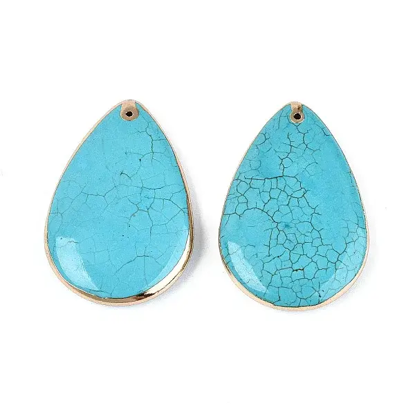 Dyed Synthetic Turquoise Teardrop Big Pendants