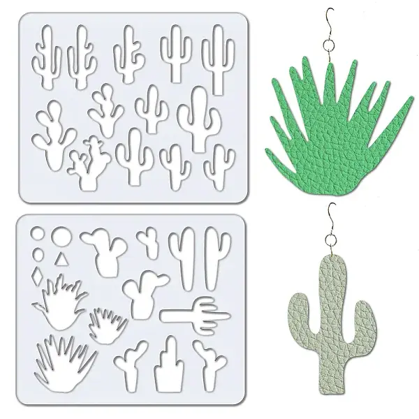 2Pcs 2 Style Acrylic Earring Handwork Template