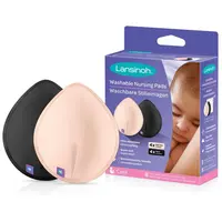 Lansinoh Breastfeeding Washable Nursing Pads textilní vložky do podprsenky Light Pink + Black 2x4 ks