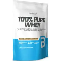 BioTechUSA 100% Pure Whey syrovátkový protein malé balení příchuť Caramel & Cappuccino 454 g