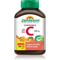 Jamieson Chewable C 500 mg cucavé tablety pro posílení imunity příchuť White Peach 120 tbl