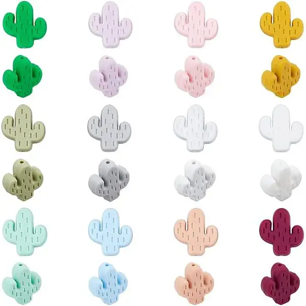 24Pcs 12 Colors  Silicone Beads