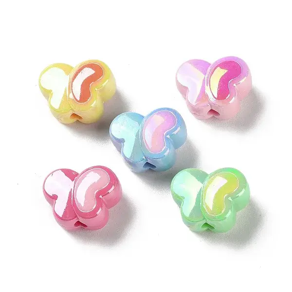 AB Color Plated Opaque Acrylic Beads