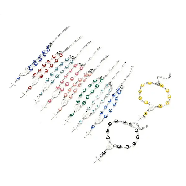 201 Stainless Steel Cross Charm Bracelet