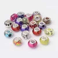 Large Hole Rondelle Acrylic European Beads