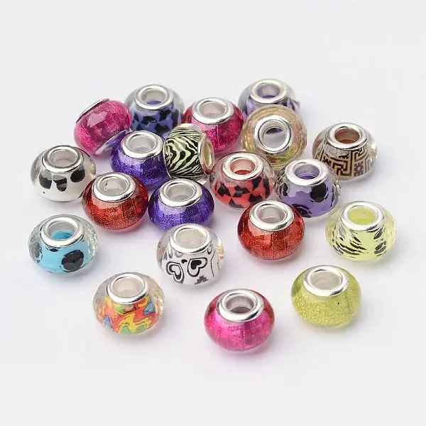 Large Hole Rondelle Acrylic European Beads