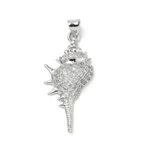 Brass Micro Pave Cubic Zirconia Pendants