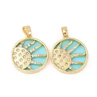 Brass Micro Pave Clear Cubic Zirconia Pendants