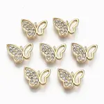 Brass Micro Pave Clear Cubic Zirconia Charms