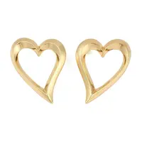 Heart Rack Plating Brass Stud Earrings for Women