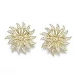 Brass Micro Pave Clear Cubic Zirconia Brooch Findings