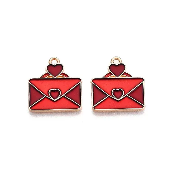Valentine's Day Theme Alloy Enamel Pendants