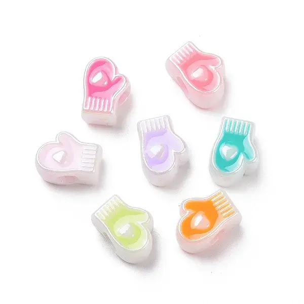 UV Plating Rainbow Iridescent Acrylic European Beads