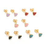 304 Stainless Steel Enamel Stud Earrings