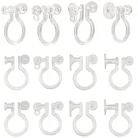 200Pcs 4 Style Plastic Clip-on Earring Findings