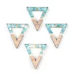 Transparent Resin & White Wood Pendants