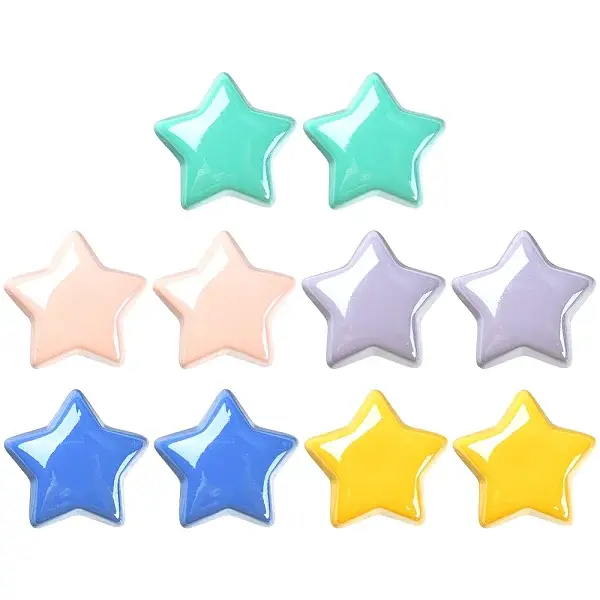 10Pcs 5 Colors Opaque Acrylic Beads