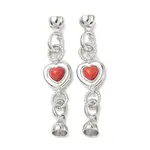 Heart Brass Micro Pave Clear Cubic Zirconia Fold Over Clasps