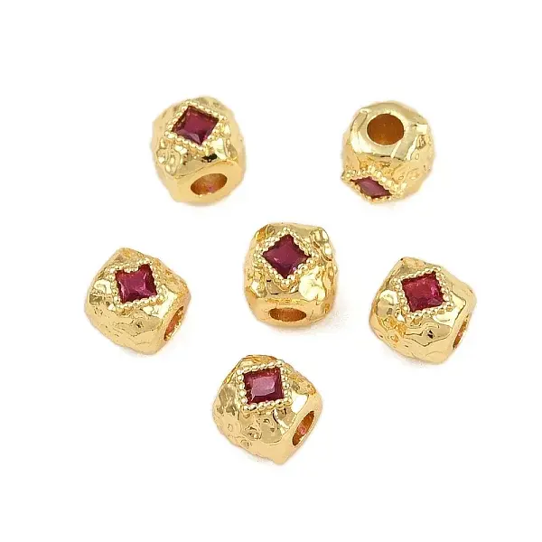 Brass Micro Pave Cubic Zirconial Beads