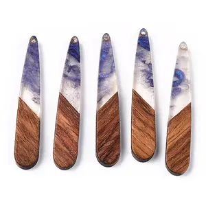 Transparent Resin & Walnut Wood Pendants