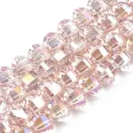 Electroplate Transparent Glass Beads Strands