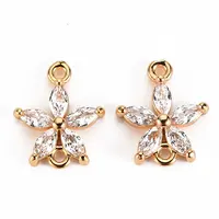 Brass Clear Cubic Zirconia Links Connectors