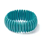 Synthetic Turquoise Oval Beaded Stretch Bracelets