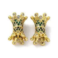 Brass Micro Pave Cubic Zirconia Screw Clasps
