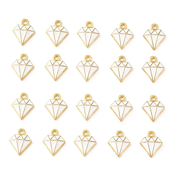 20Pcs Light Gold Alloy Enamel Charms