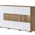 Široká komoda freya - dub halifax/bílá