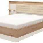 Manželská postel 160x200cm deluxe s osvětlením vanya - dub
