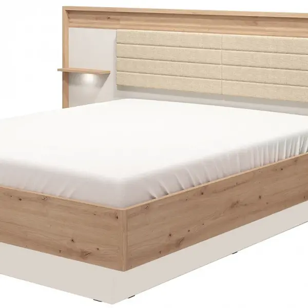 Manželská postel 160x200cm deluxe s osvětlením vanya - dub
