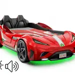 Postel auto 100x190 electric - červená