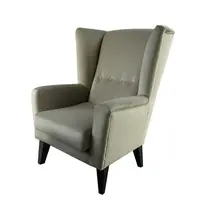 Křeslo-ušák, krémová / černá, rodeza