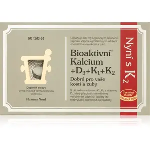 Pharma Nord Bioaktivní Kalcium+D3+K1+K2 žuvacie tablety pre normálnu funkciu imunitného systému, stav kostí, zubov a činnosť svalov 60 tbl
